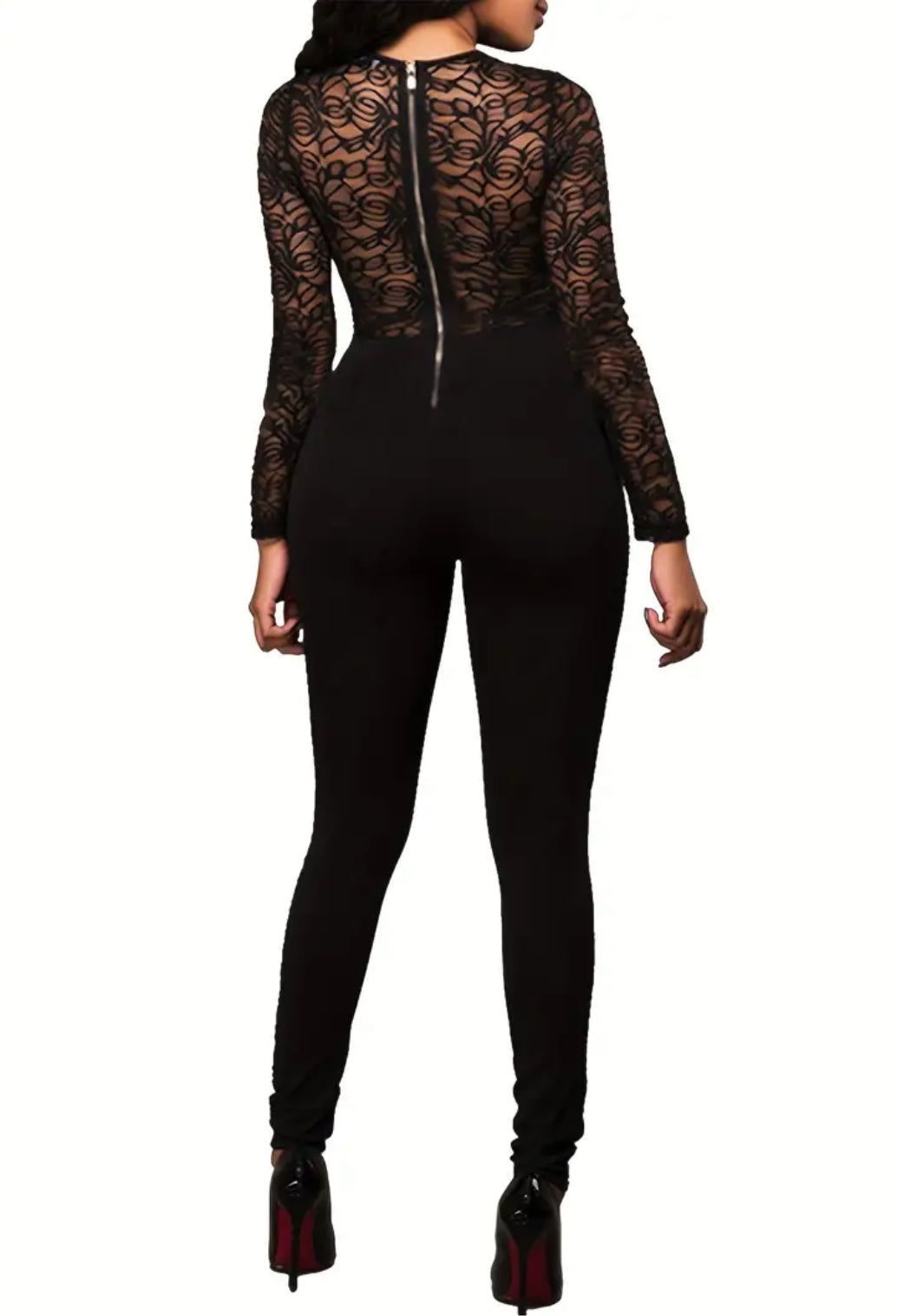 “BlackWidow” Lace, Long Sleeve,Jumpsuit, Nightclub