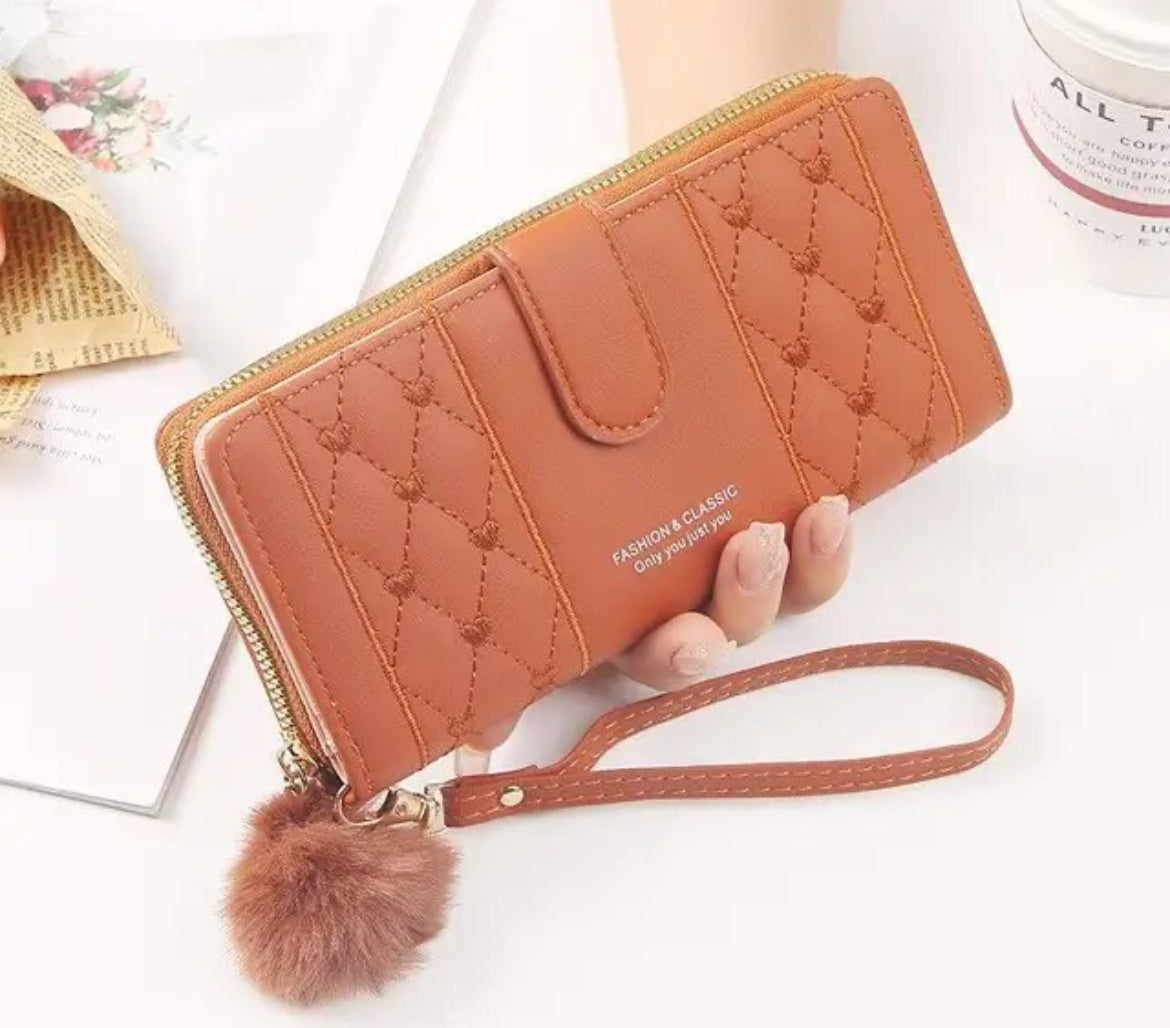 Fashion & Classic! Long Wallet Pu Leather, Coin Purse, Card Organizer, Cell Phone Wristlet Handbag