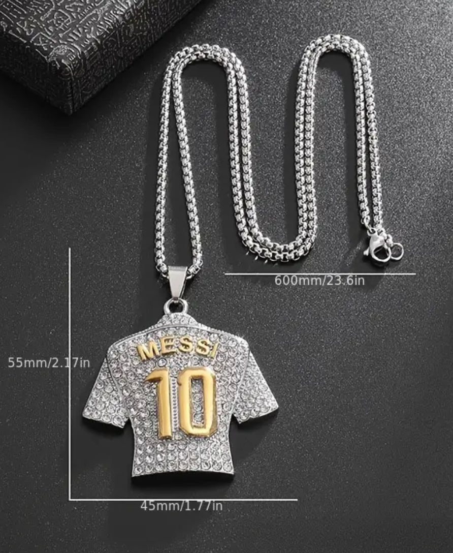 Titanium steel gold-plated pendant MESSI's iconic No. 10 jersey