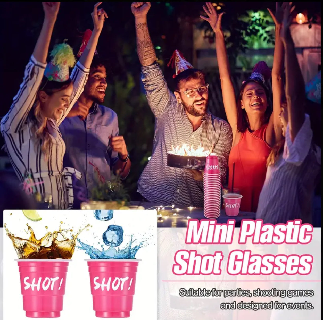 10/30pcs,“Shot” 2 Oz Plastic, Disposable, Party Favor Cups