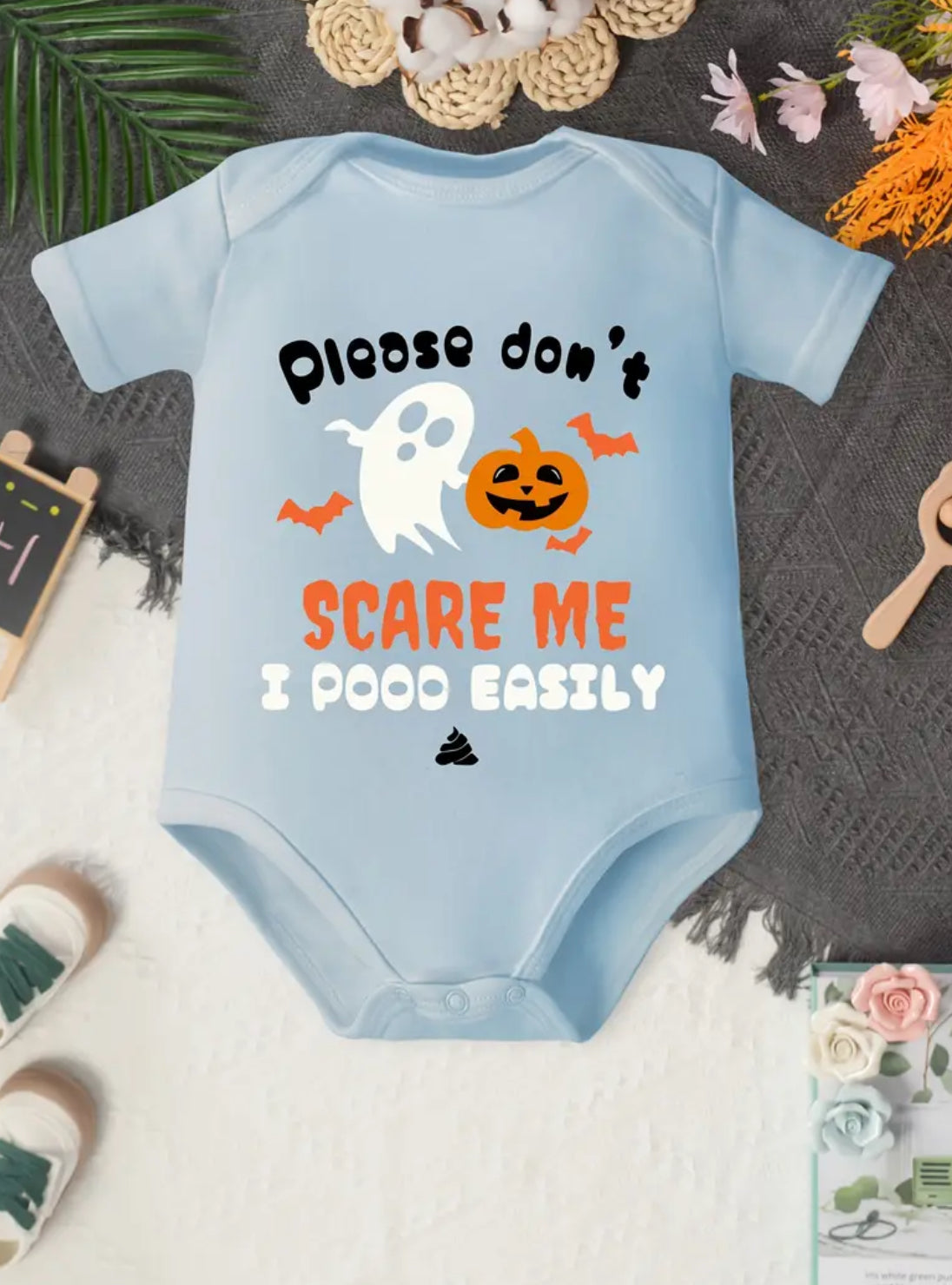 “Don’t Scare Me” Infant Halloween, Casual Onesie