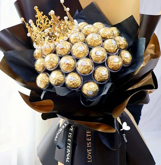 50pcs “Chocolate Flowers” Stand, Clear Round Plastic with Lid DIY Bouquet Holder