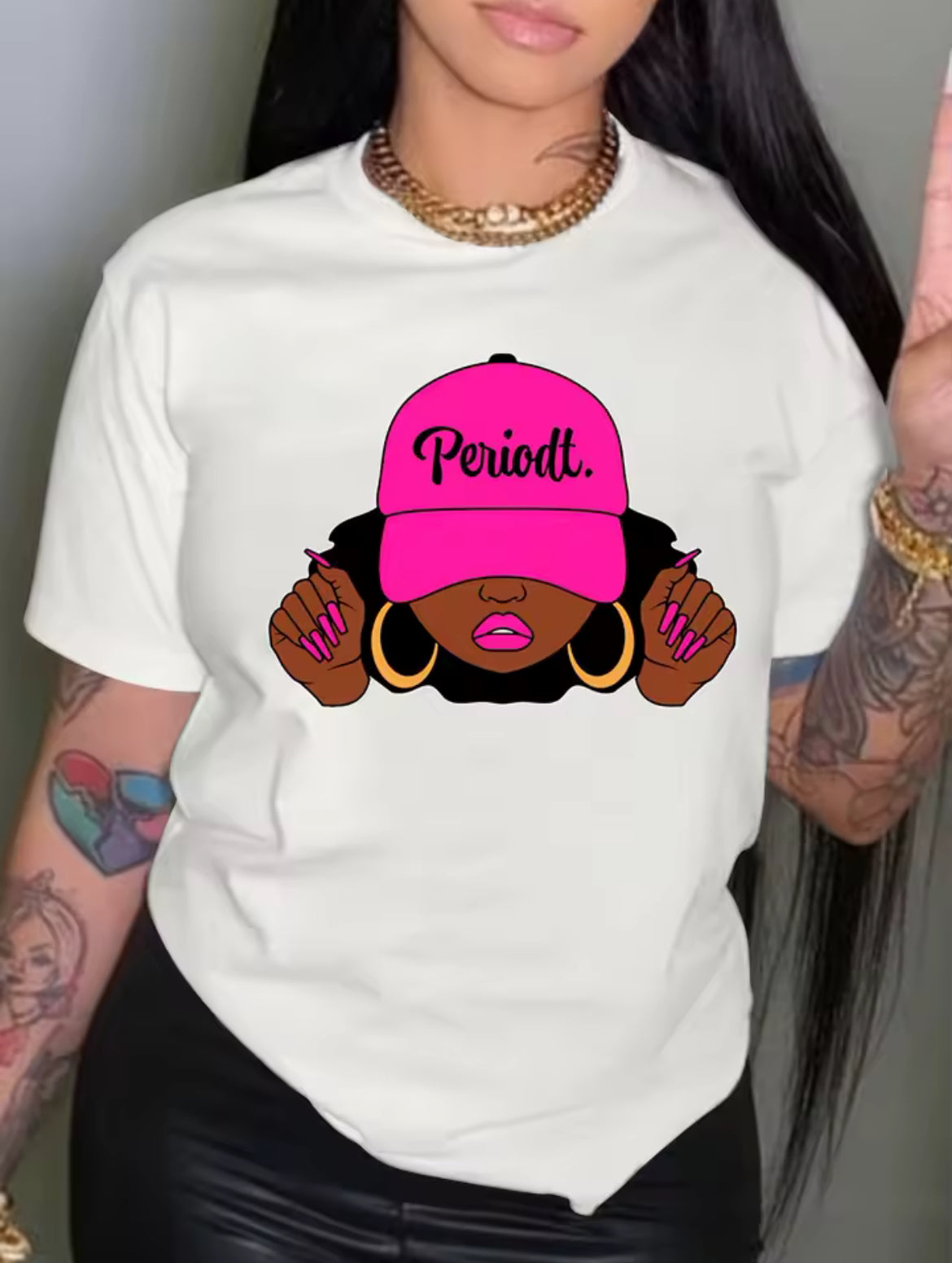 ‘Periodt.’ Women’s T-shirt, Short Sleeve Crew Neck Casual