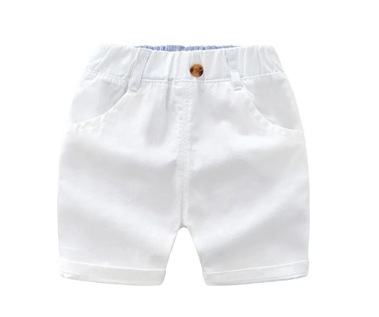 Pantalones cortos para niño de estilo preppy y colores sólidos