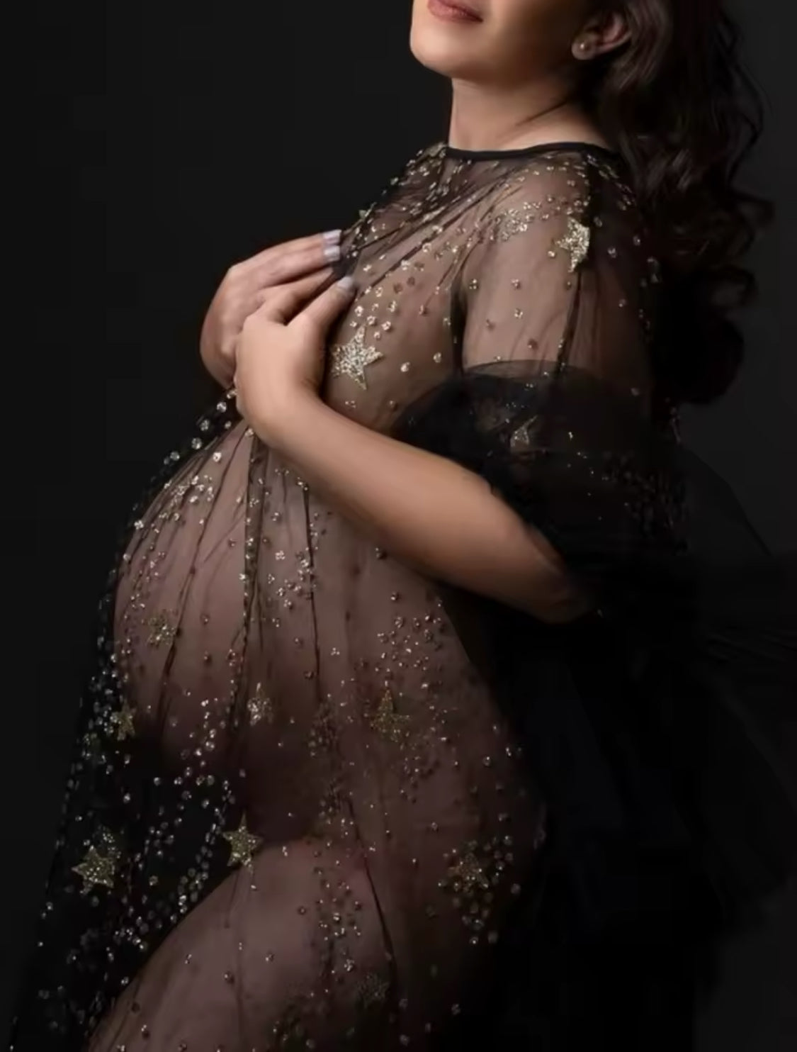 “Sequined Stars” Photoshoot -Maternity, Baby Shower Gown