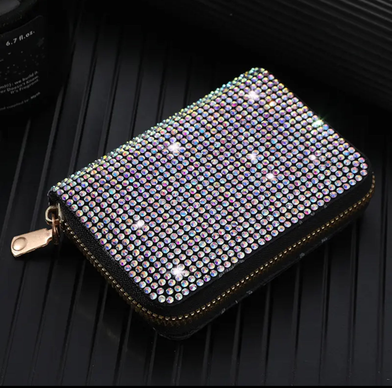 Women Card Storage Bag Stylish Coin Purse Rhinestone Small Wallet for Women Zipper Change Card Holder Wallets