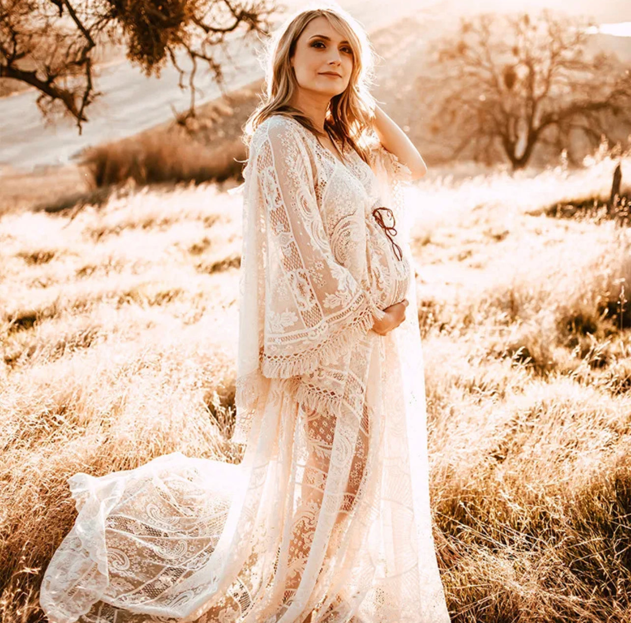 Fotografía de maternidad “Boho Tulle &amp; Lace”