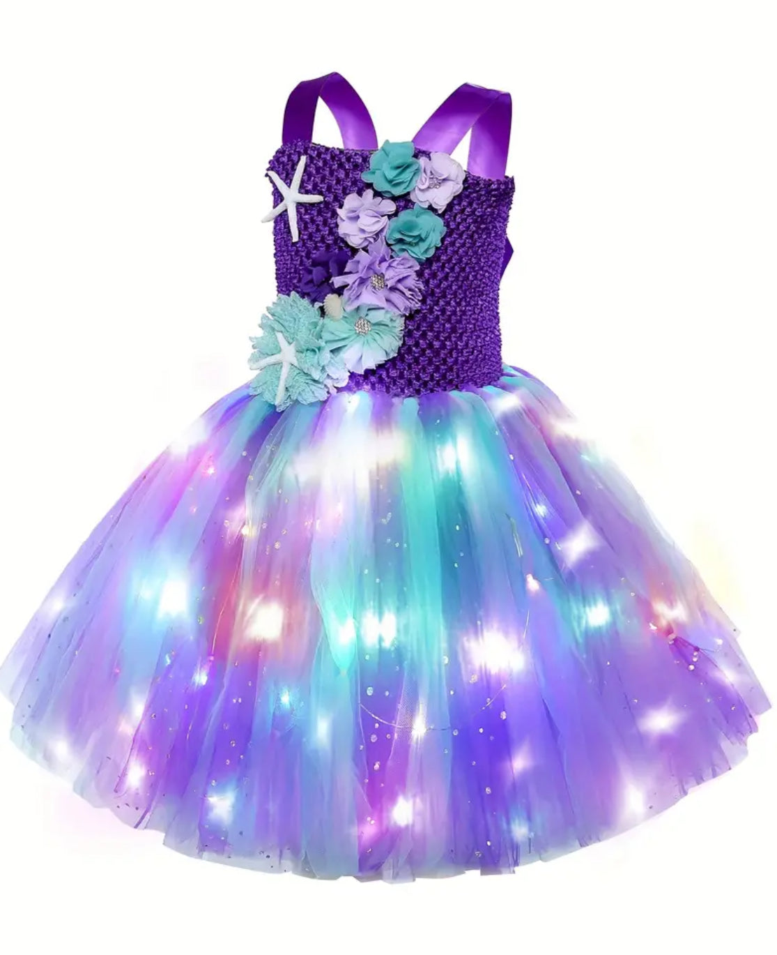 Magical LED Mermaid Dress for Girls With Headband