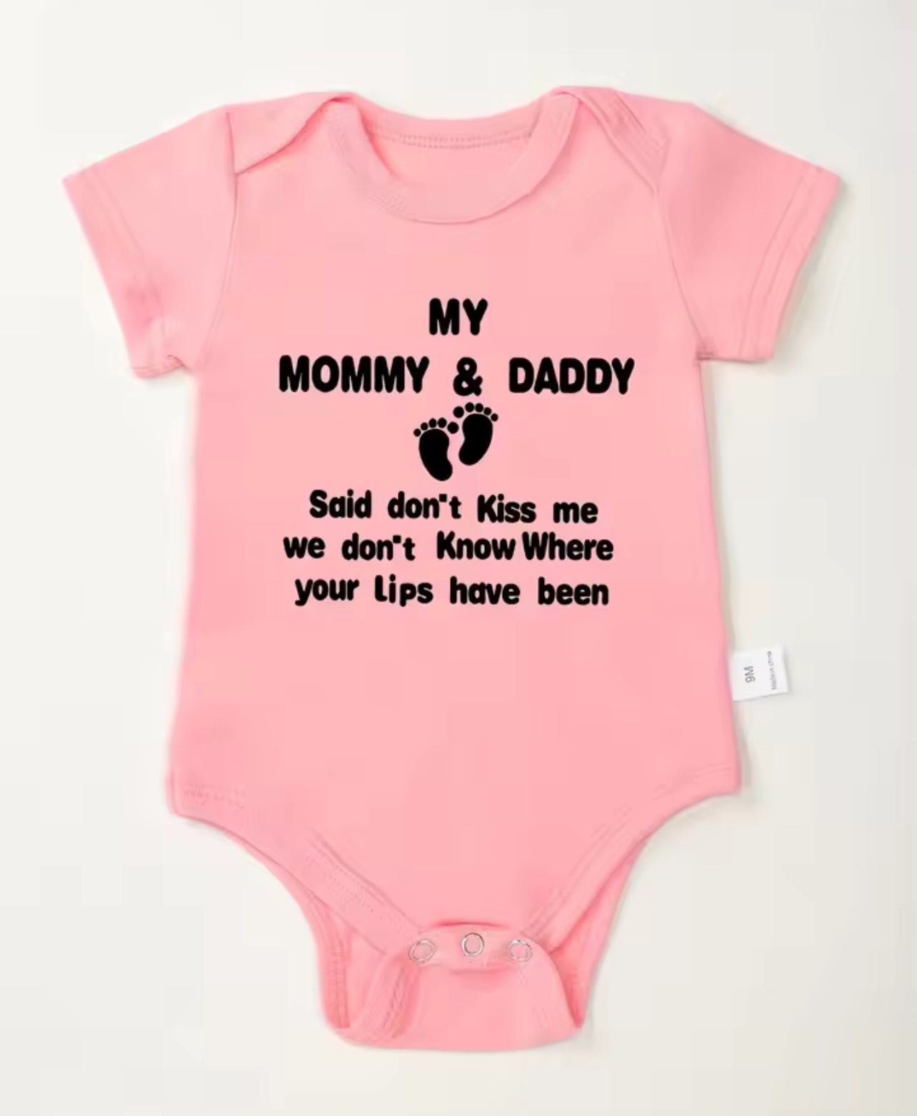 “No Kisses Please” Fun Baby Onesie, Gender Neutral