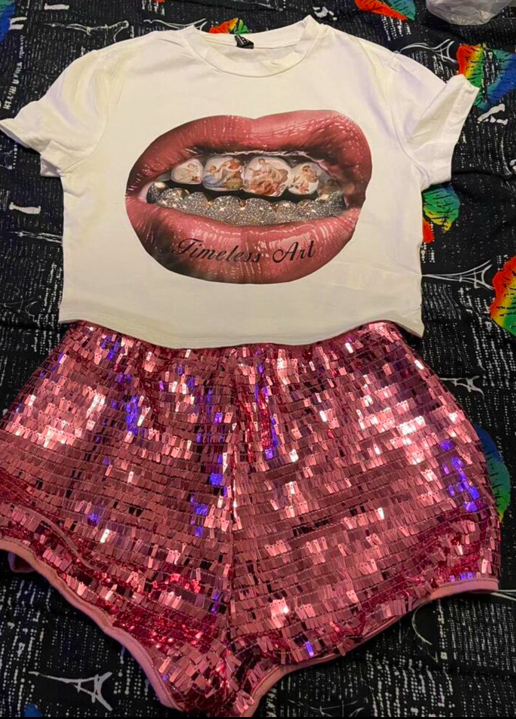 “Shine Girl” Low Waist Sequin Glitter Shorts