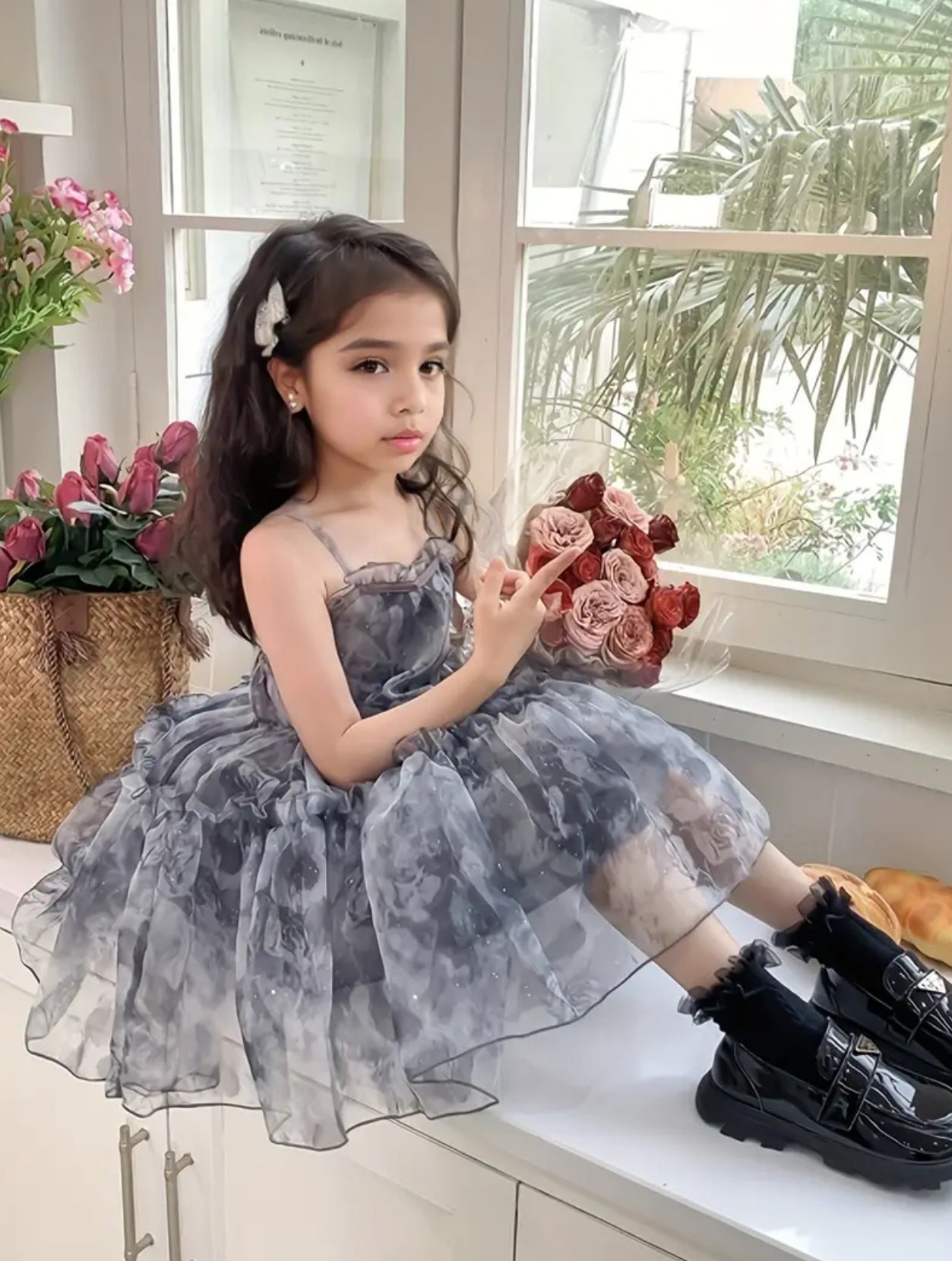 “Noir Swan” Black Tie Dye, Flare Camisole, Tutu Party Princess Dress 🌹