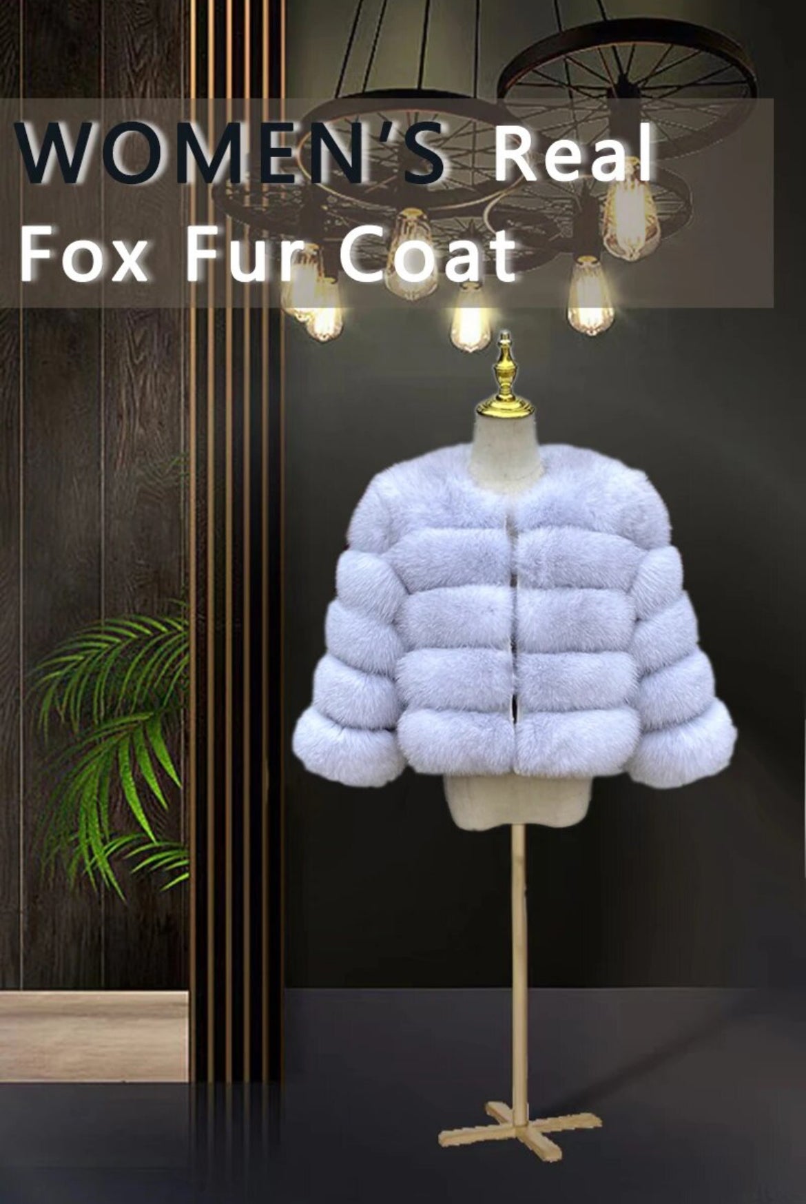 Luxurious “Natural Fox Fur” Taupe Coat