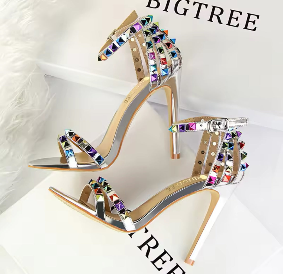 “Rainbows & Stilettos” Roman Style Heeled Sandals, Hollow Out