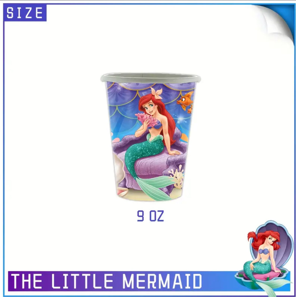 Disney Little Mermaid Princess Party Pack - 81Pc Disposable Tableware Set