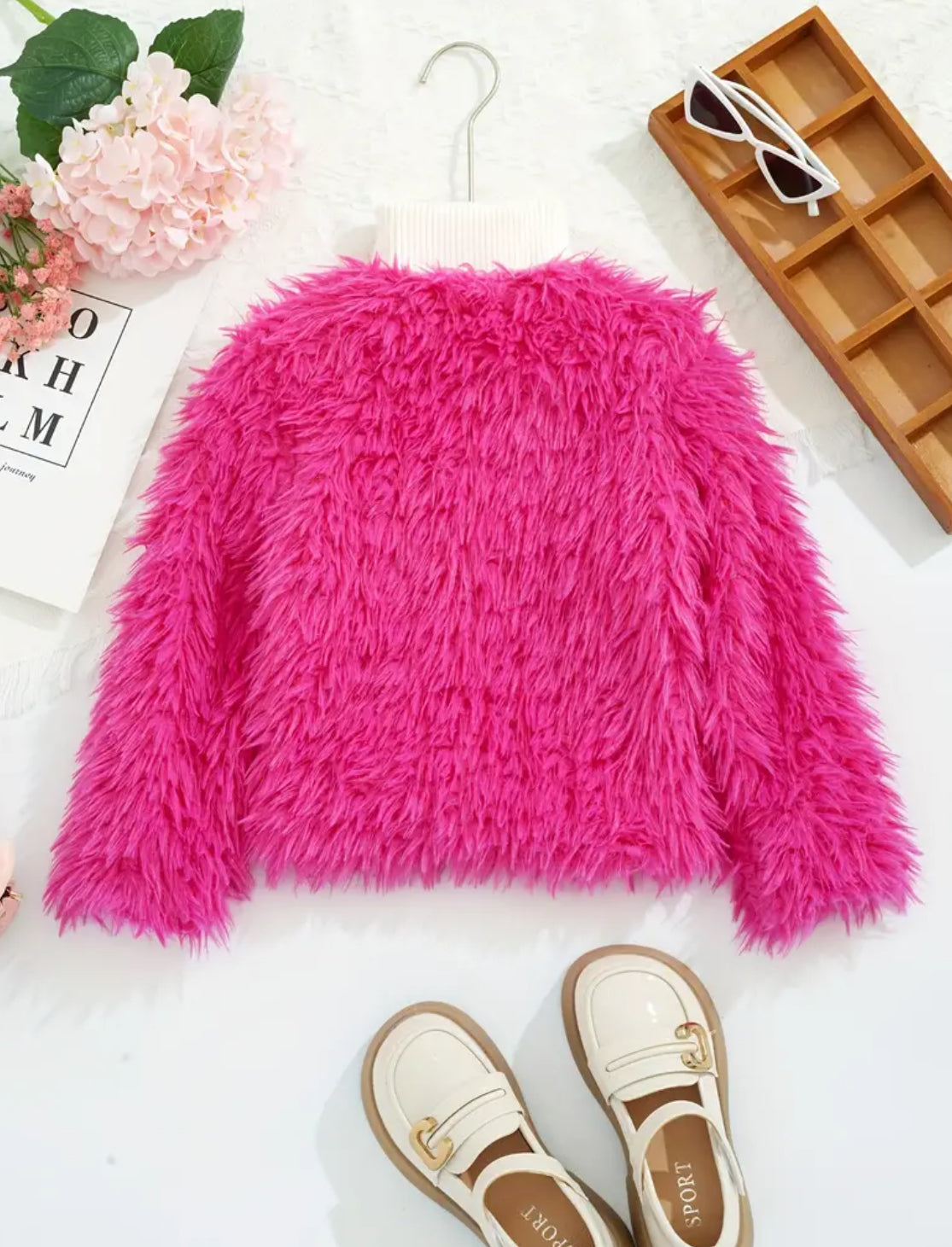 “Tay Tay” Stylish & Fuzzy Solid Colored Long Sleeve Open Front Jacket