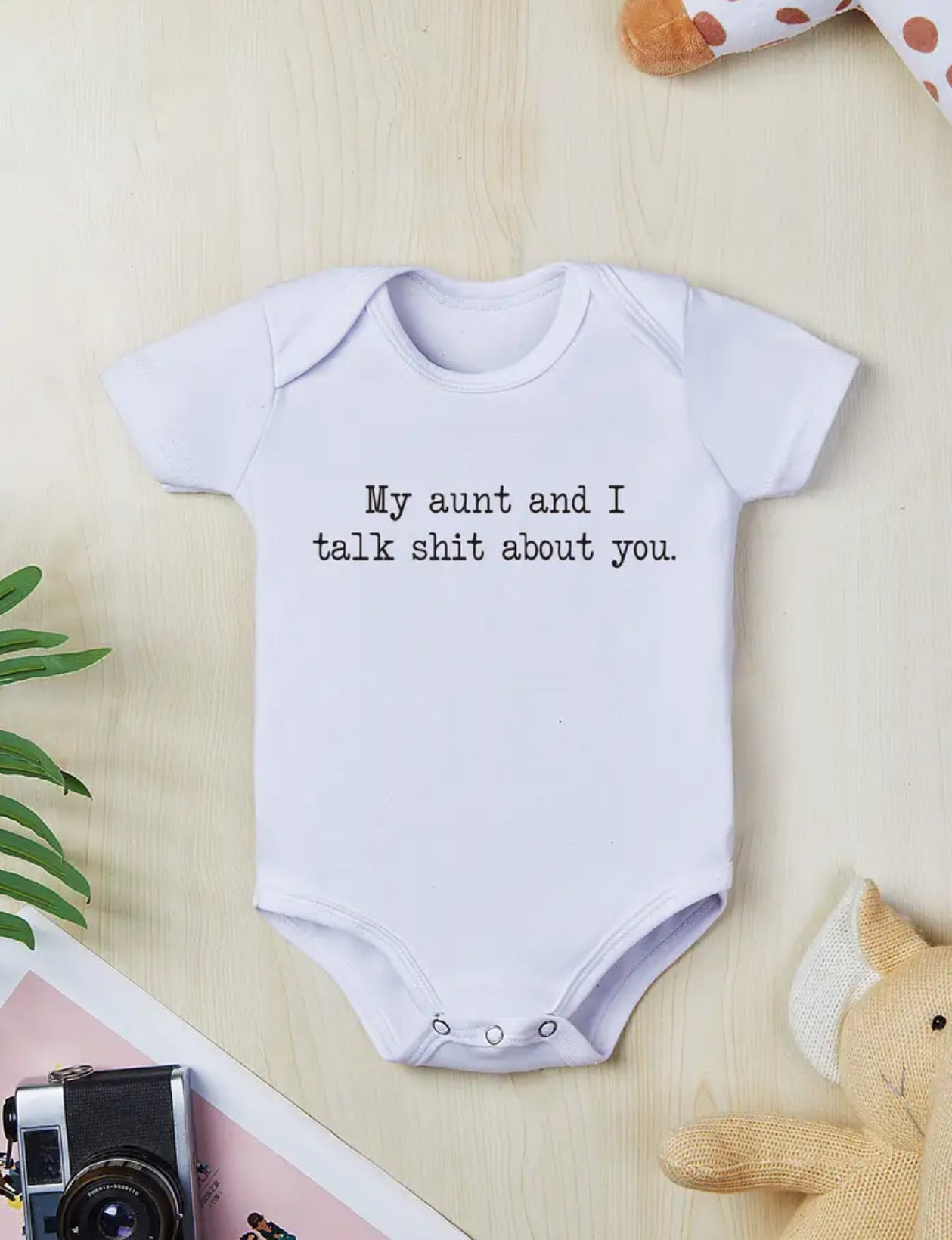 “My Aunt & I” 100% Cotton, Baby, Short-sleeved onesie