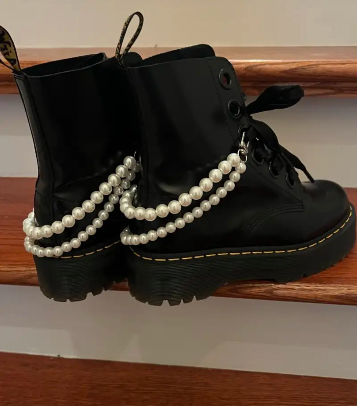 2pcs Pearl Chain for Boots, Elegant Shoe Accessories