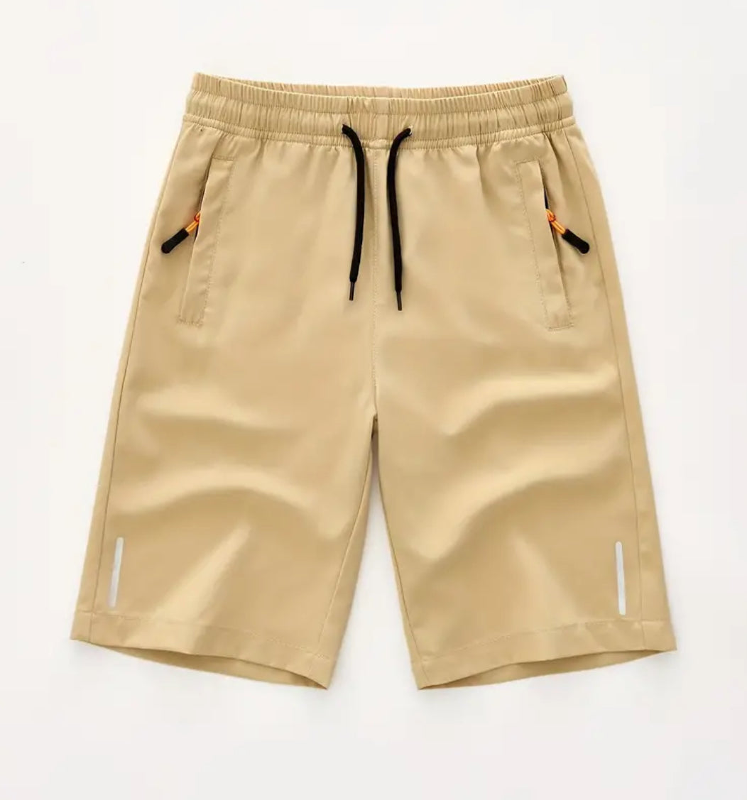 “Boys Summer” Athletic Shorts With Pocket, Casual Elastic Waist