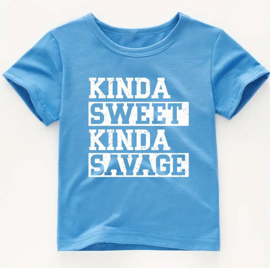 Bluza të rastësishme “KINDA SWEET KINDA SAVAGE”, me qafë të butë komode dhe komode