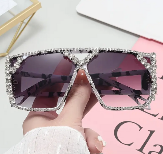 Gafas de sol grandes de lujo con diamantes de imitación “Cover Me Up”