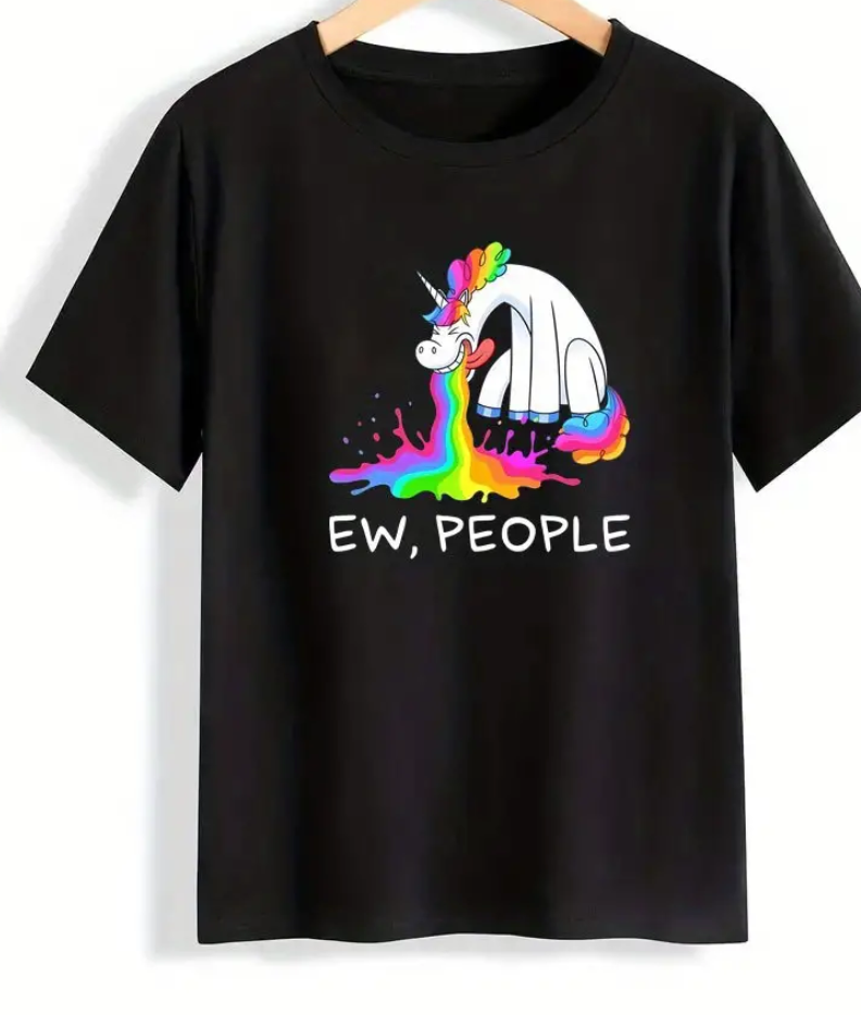 “ Ew, People” Unicorn Graphic T-Shirt