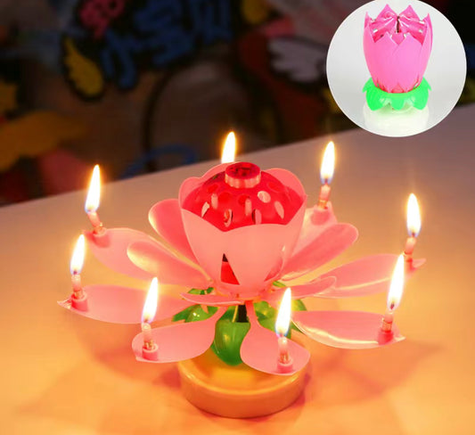 Flowering Birthday Singing Lotus Candle