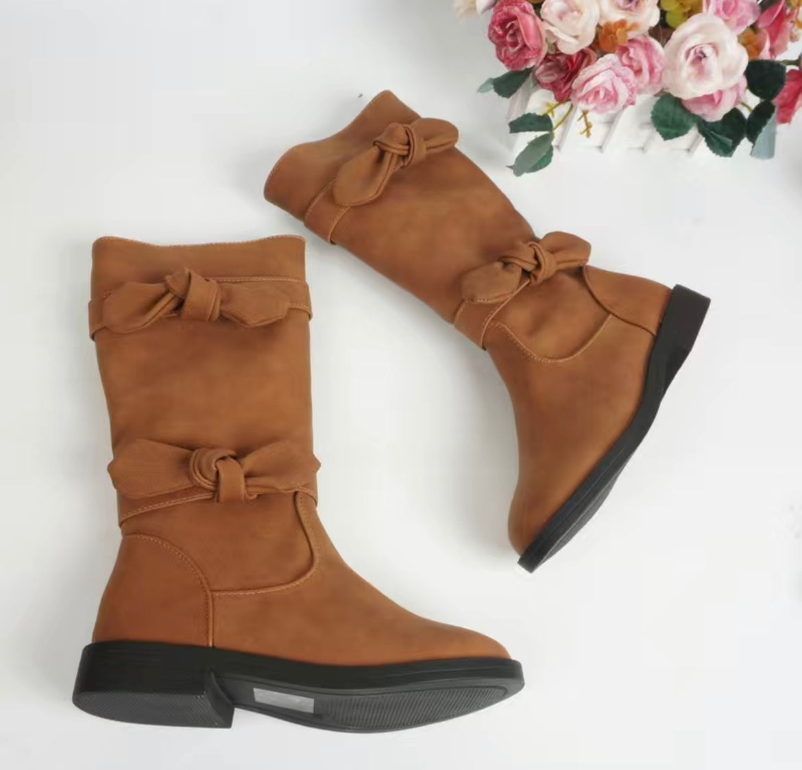 Bows & Leather Girl Boots