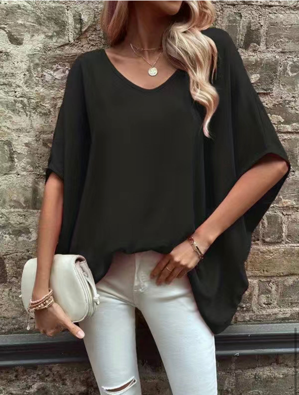 Solid Asymmetrical Short Sleeve Crew Neck Versatile Blouse