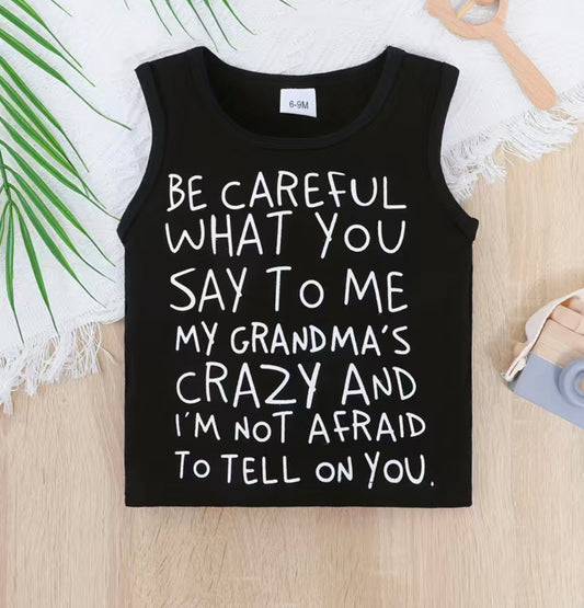 ‘’My Grandma’s Crazy’’ Boys Tank Top