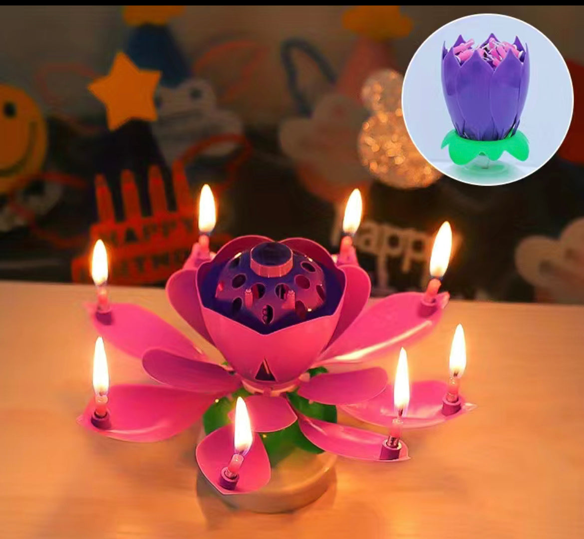 Flowering Birthday Singing Lotus Candle