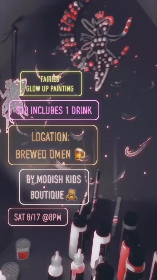 “Fairies” Glow-In-The-Dark Painting at Brewed Omen 🥃😈