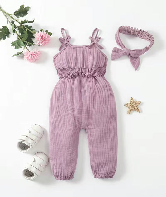 Set i kostumeve dhe shiritave të kokës Lavender për bebe