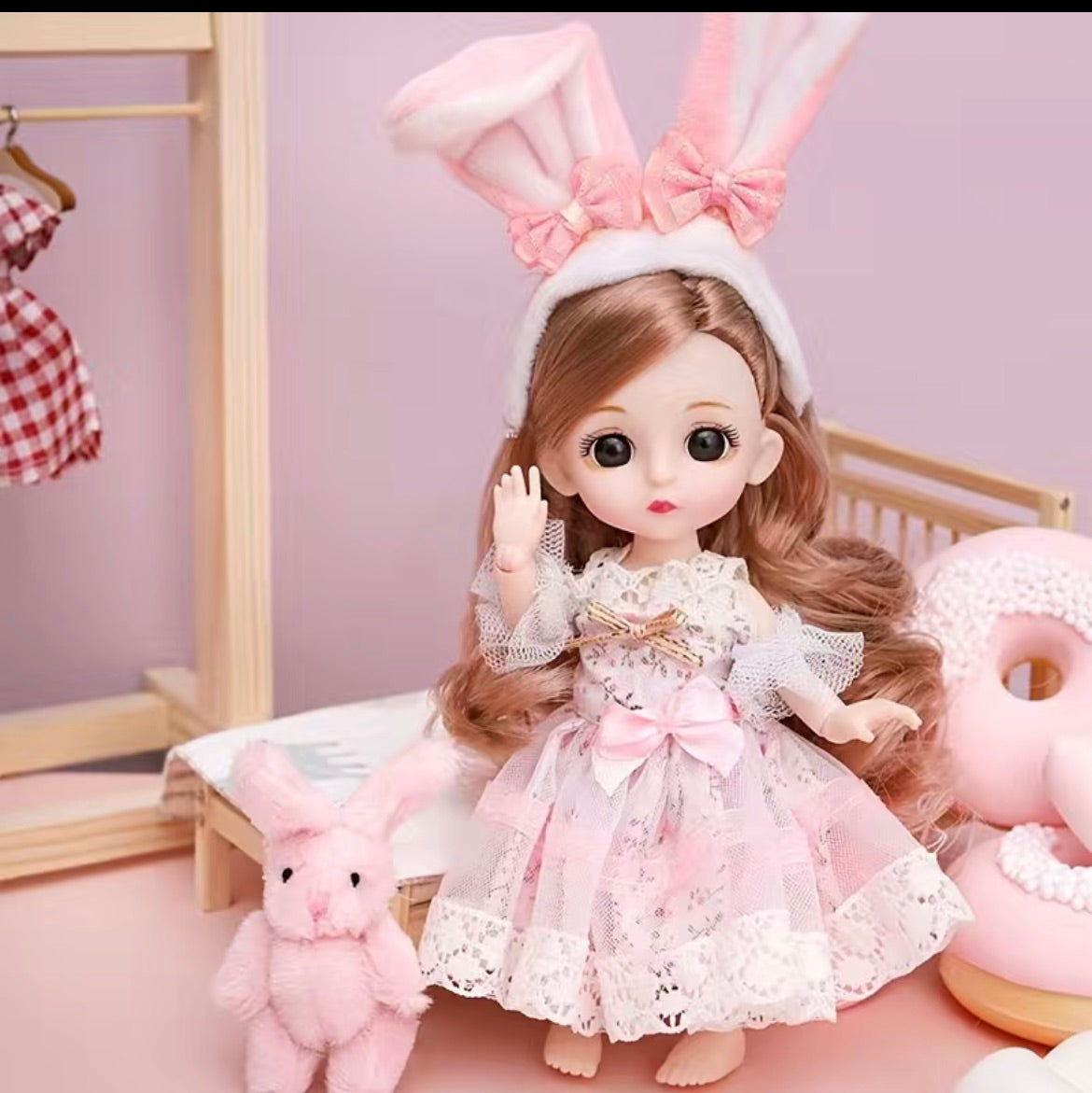 Sentimental Pink Bunny Doll